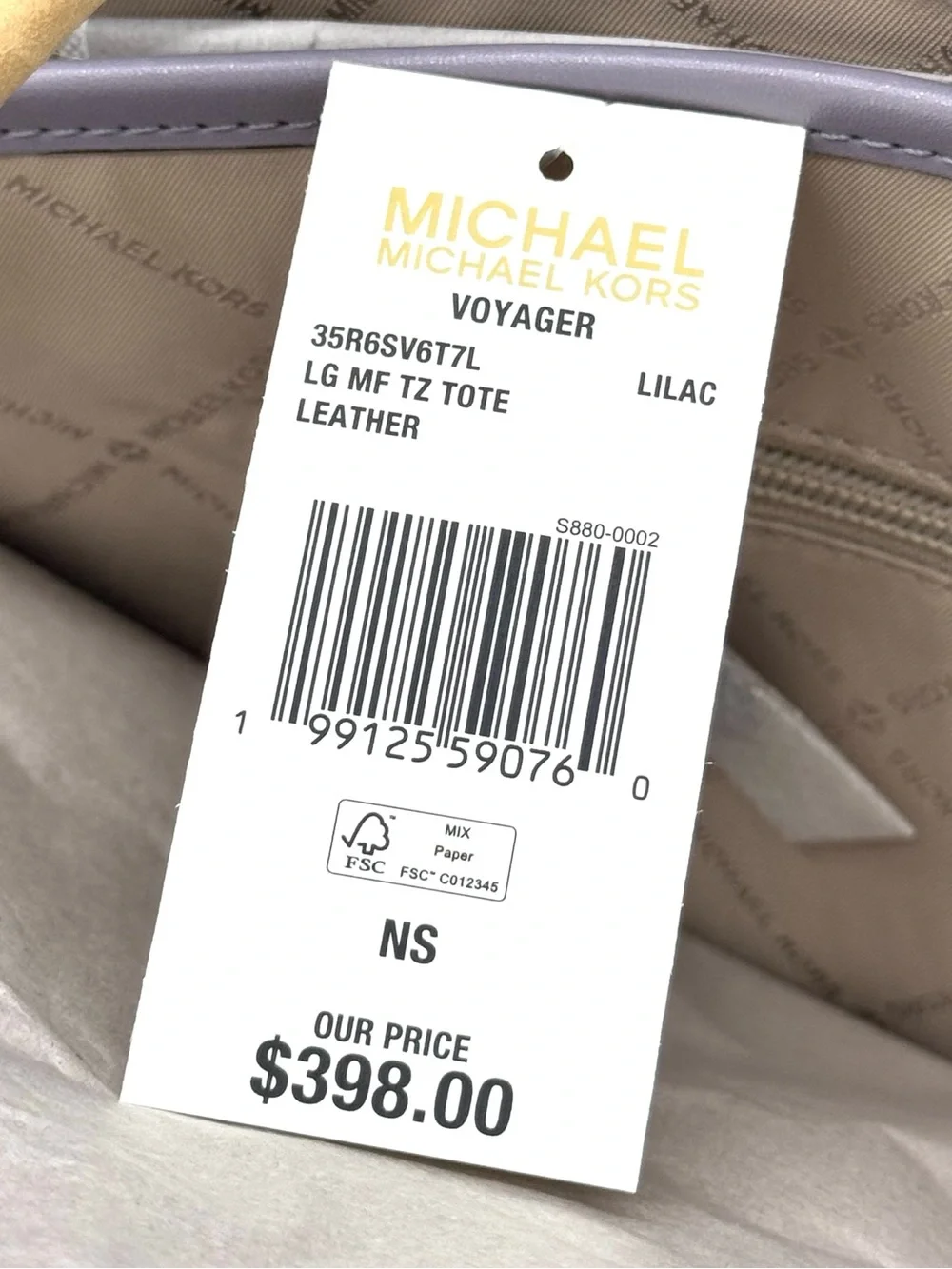 Michael Kors Voyager Large Leather Tote Bag - Lilac